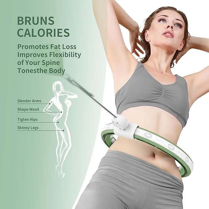 Upgraded Silent Hoop Weighted Workout Hoop for Weight Loss