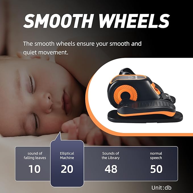 EILISON Under Desk Elliptical Machine, Electric Ellipse Leg Exerciser as Seen on TV with Resistance Band, Quiet Portable Elliptical Machine, Seated Pedal Exerciser with Remote Control