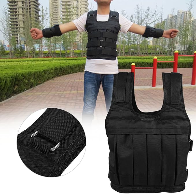 Weighted Vest, To Fit Large Big Guy Weighted Vests, Oxford Cloth Heavy Duty 50KG Weighted Vest Strength Training Jacket for Workout Fitness