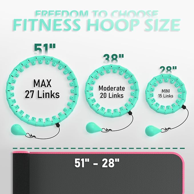 Weighted Hula Circle for Adults Weight Loss 51 Inch 27 Detachable