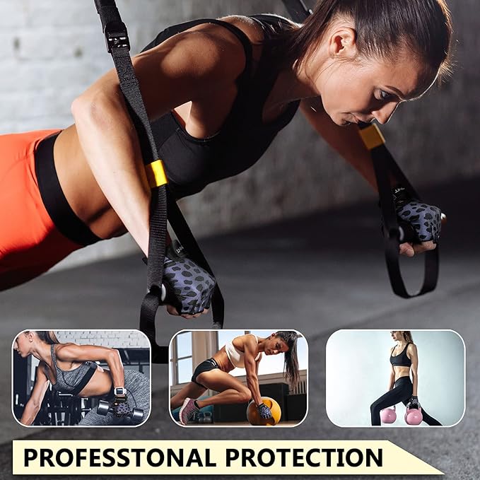 Workout Gloves for Women Men - Weight Lifting Gloves with Full Palm Protection & Extra Grip for Women Gym, Weightlifting, Weight Lift, Rowing, Exercise, Sport, Cycling