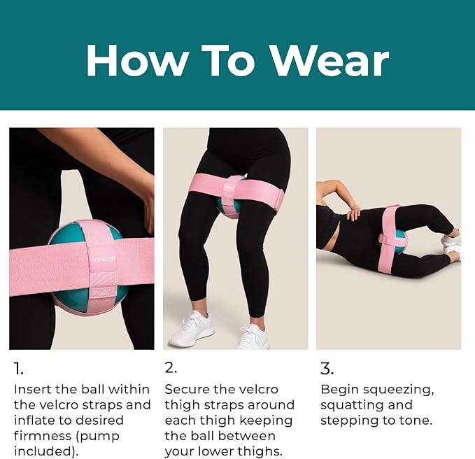 Exercise Thigh Toner with Adjustable 3lb Rubber Workout Ball