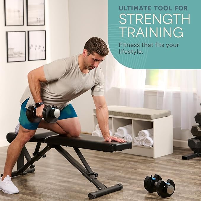 Lifepro Adjustable Dumbbells Set - 5in1-15lb 25lb 43lb weights Set & Single with Rack - Quick Adjust, Secure Grip - Compact Hand Weights for Men Women Home Gym
