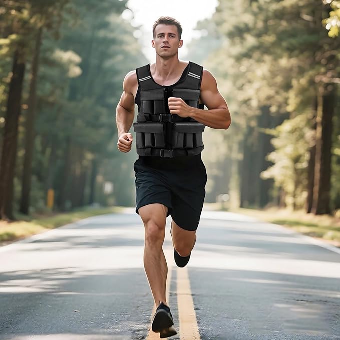 Weighted Vest for Men Woman 18lbs | 30lbs | 40lbs - With Shoulder Pads, Adjustable Weight Vest For Walking, Rucking, Cross Training, Running, Muscle Building - Breathable, Comfortable, Washable