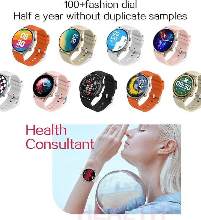 Smart Watch for Women Men Bluetooth Call (Make/Answer) Message Notification Sports Modes Heart Rate Blood Pressure Fitness Watch iOS Android Smartwatch Pedometer Step Counter Calorie Tracker