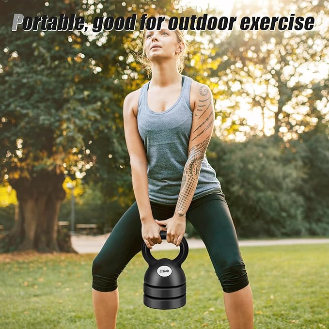 Adjustable Kettlebell Weight Set: 3-in-1 Kettlebells (5lbs 8lbs 12lbs) for Home Gym Full-Body Workout Strength Training Weight Loss | Good for Beginners