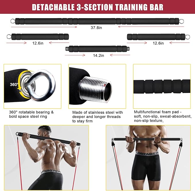 Home Gym Exercise Equipment - Portable Workout System 17 Fitness 9 in1 in1 Push