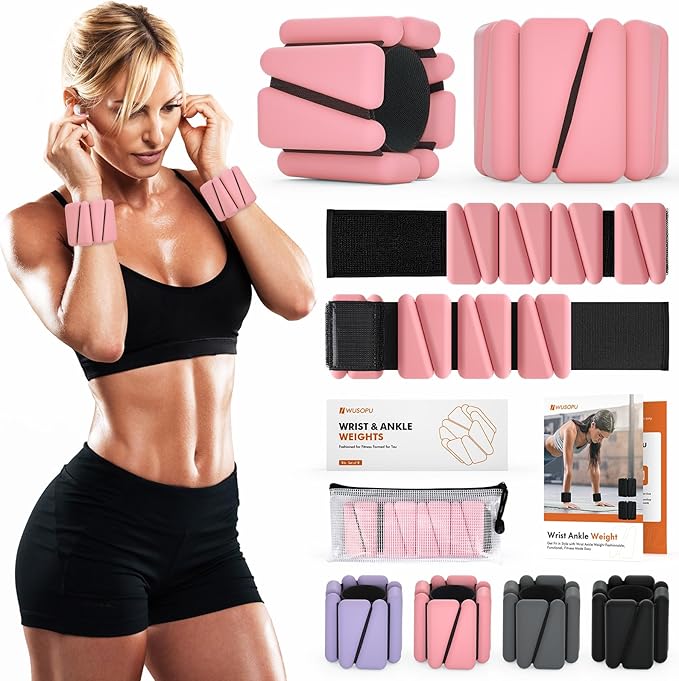 Wrist Weights, Ankle Weights for Women Men, Adjustable 2 (1LB (1LB Each)