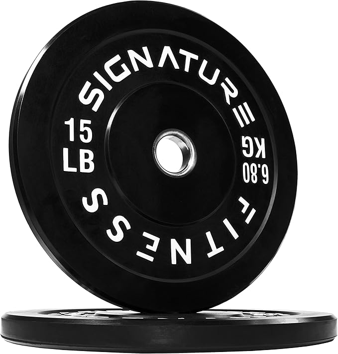 Signature Fitness 2" Olympic Bumper Plate Weight Plates 7FT Olympic