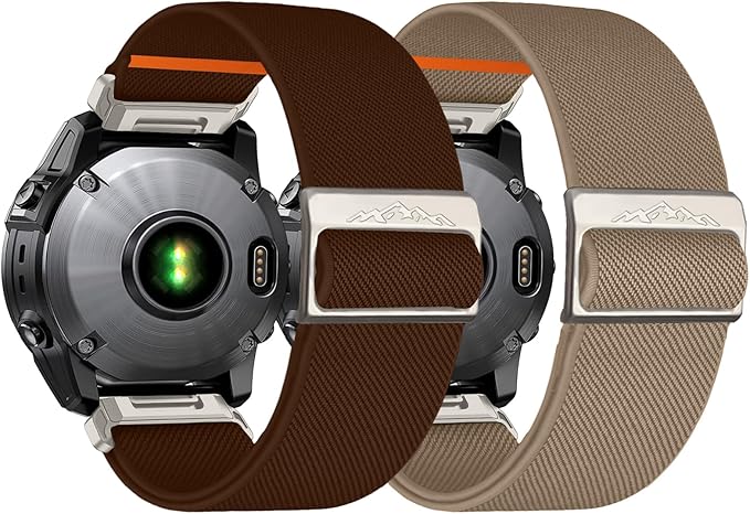 26mm Nylon Stretchy Band for Garmin Fenix 6x/5x/7x Band, Soft Adjustable Smartwatch Bands for Garmin Fenix 5X Plus, Fenix 6X Pro,Fenix 3,Fenix 3 HR, Descent MK1/Mk2/ Mk2S,Enduro/Enduro 2