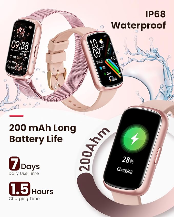 Fitness Tracker- Smart Watches for Women Men with 24/7 Heart Rate Monitor Blood Oxygen Sleep Tracker, Waterproof Fitness Watch, Activity Smartwatch for Android iPhone, Calorie Distance Pedometer, Gift