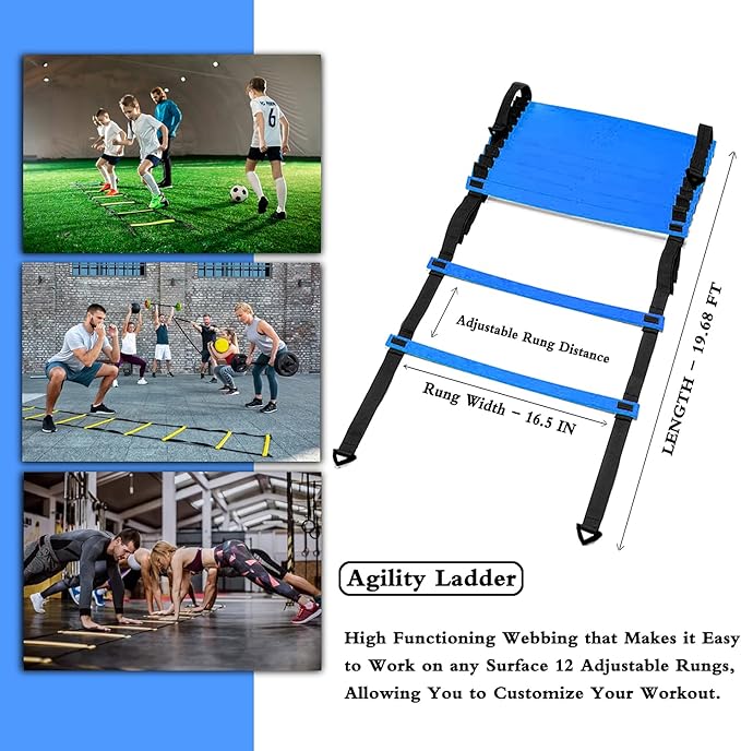 Speed Agility Training Set 1 Agility 4 Steel 1 Sports Headband,1 Jump 10 Disc