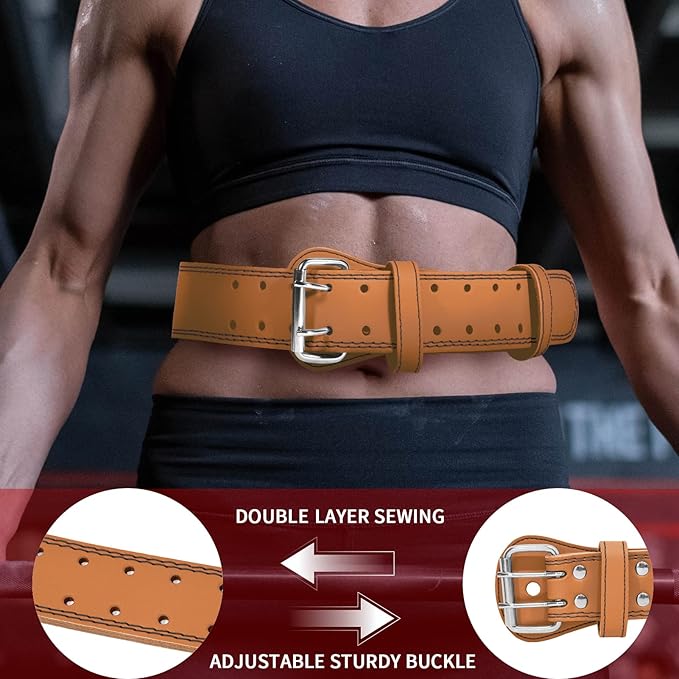 Leather Weight Lifting Belt for Men and Women