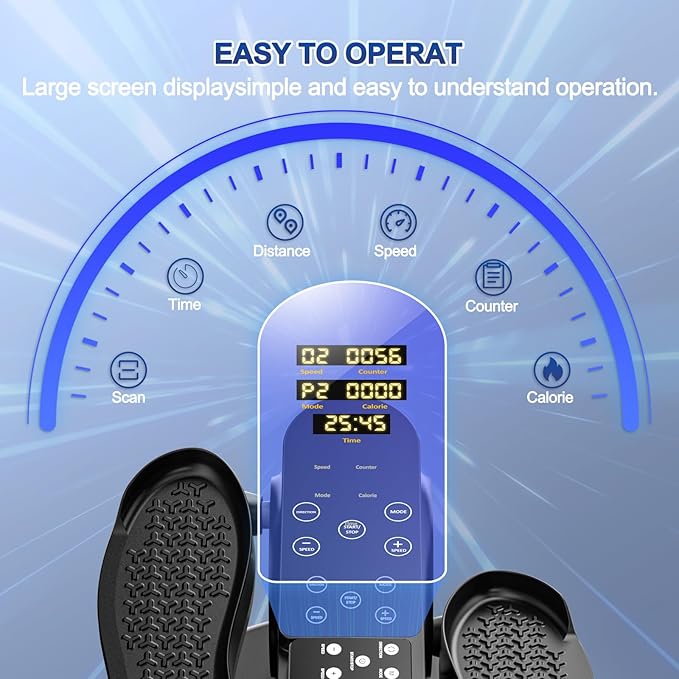 Under Desk Elliptical Machine - Upgraded Model, Ellipse Leg Exerciser for Seniors Fully Assembled, Quiet & Portable,Electric Seated Pedal Exerciser with Remote Control & 12 Adjustable Speeds