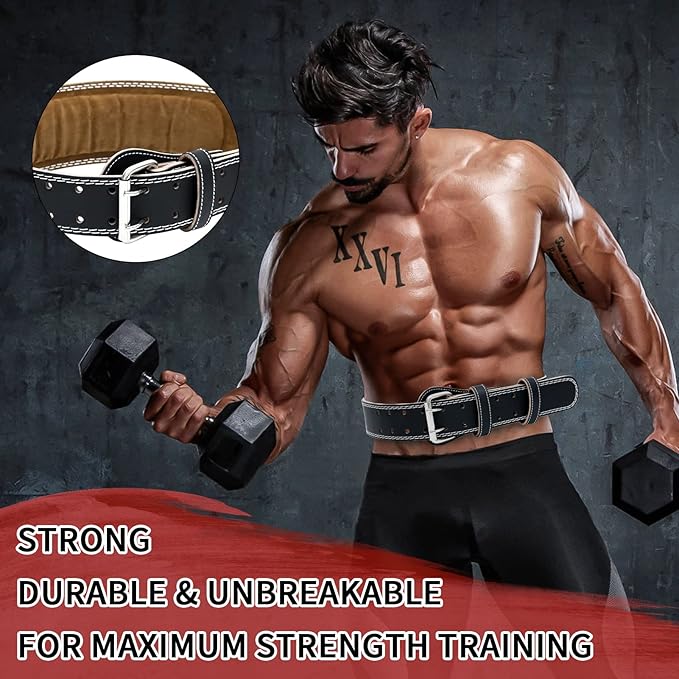 Leather Weight Lifting Belt for Men and Women
