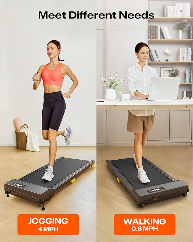 Walking pad, 3-in-1 Under Desk Treadmill for Home and Office, 2.5 HP Portable Walking Jogging Running Machine with Remote Control and LED Display