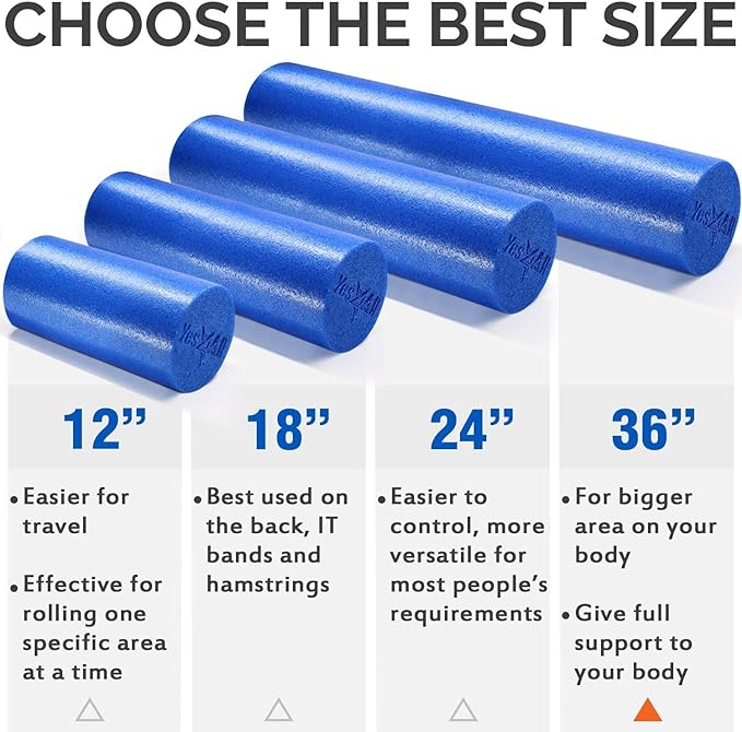 Yes4All Soft-Density Round PE 12/18/ 24/36 inch Foam