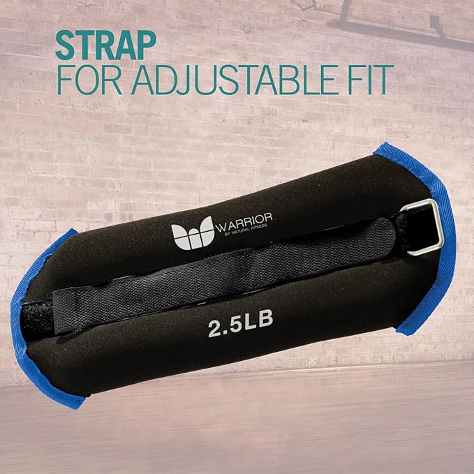 Warrior Adjustable Length Ankle Wrist Weights Pair for Arm and Leg Exercise, Aerobics, Walking, Running, Physical Therapy and Fitness Cardio Strength Training