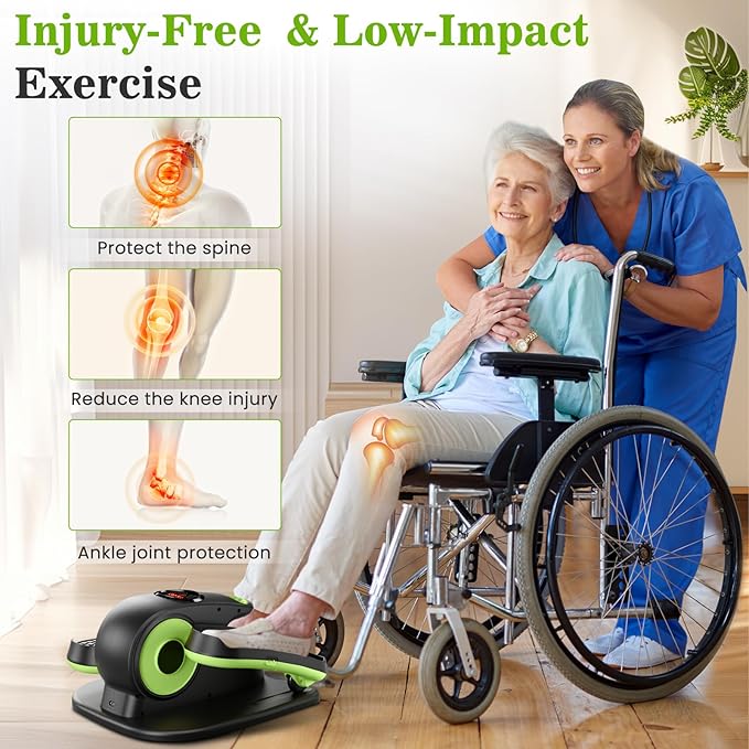 Under Desk Elliptical Machine, Ellipse Exerciser as Seen on TV for Seniors with Remote Control & 12 Adjustable Speeds, Elliptical Machine for Home