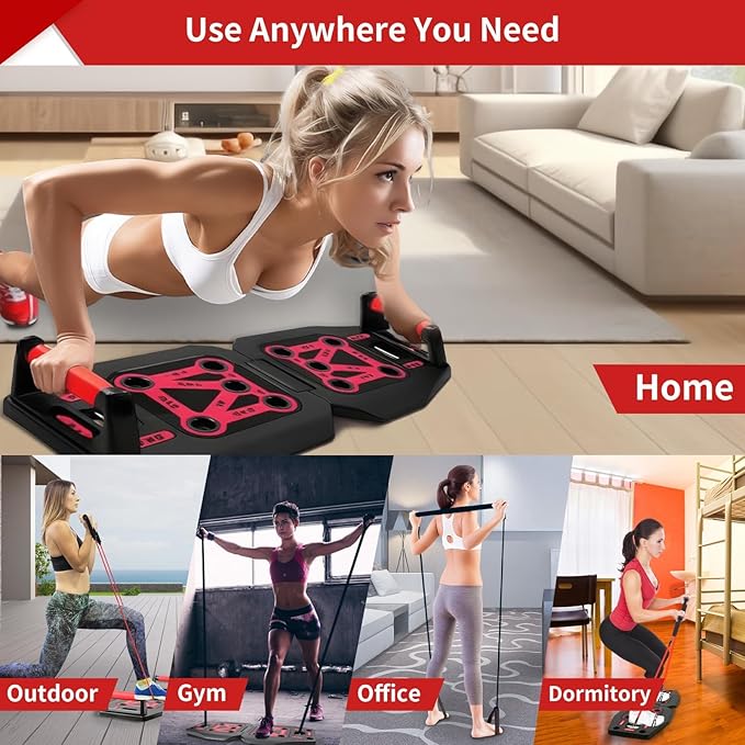 Home Gym Exercise Equipment - Portable Workout System 17 Fitness 9 in1 in1 Push
