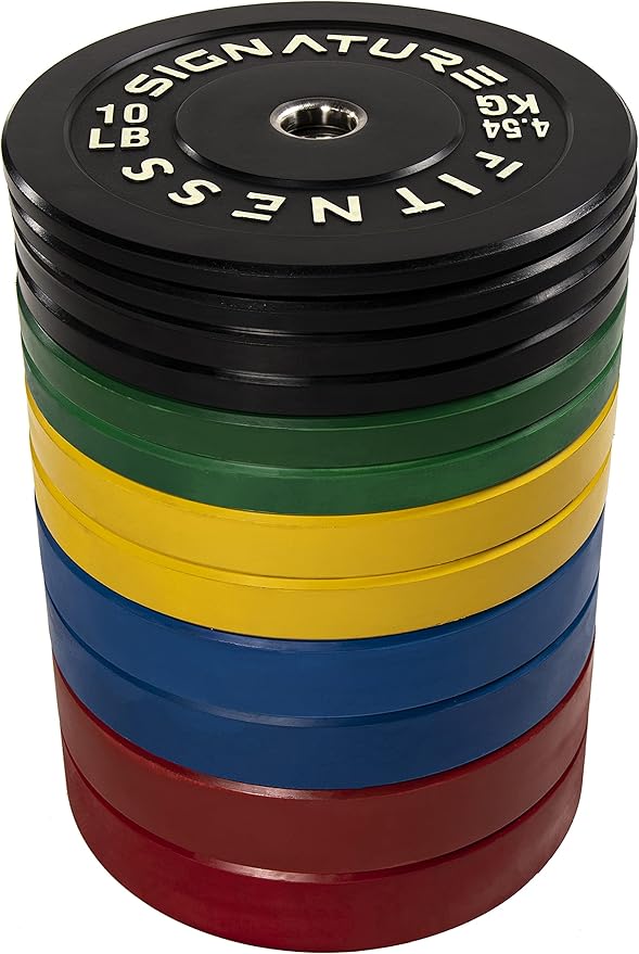 Signature Fitness 2" Olympic Bumper Plate Weight Plates 7FT Olympic