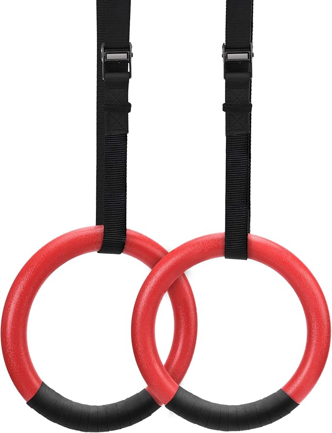 PACEARTH Gymnastic Rings 1100lbs Capacity with 14.76ft Adjustable