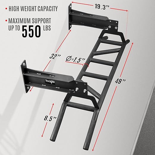 Yes4All Heavy Duty Wall Mounted Pull Up Bar