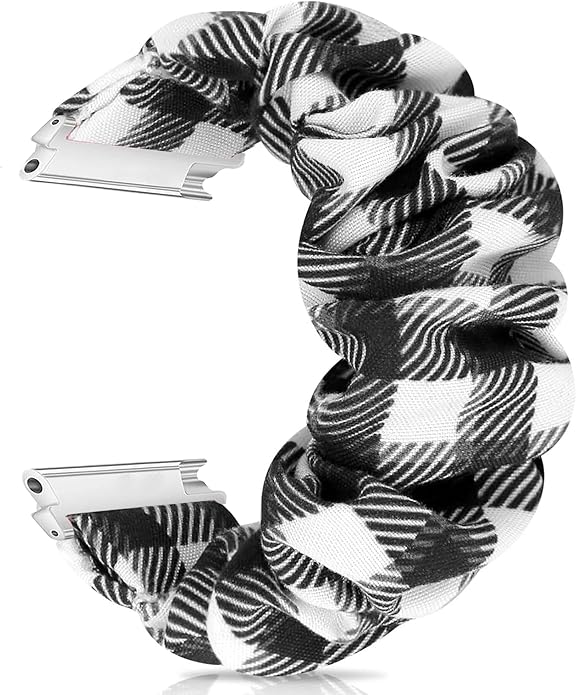 Compatible for FITVII Nexa, HM21, HM68, H86, HM57, HM78, H56 Smart Watch Fitness Tracker Bands, 18mm, 20mm, 22mm Fabric Elastic Scrunchie Elastic Women Cute Replacement Straps
