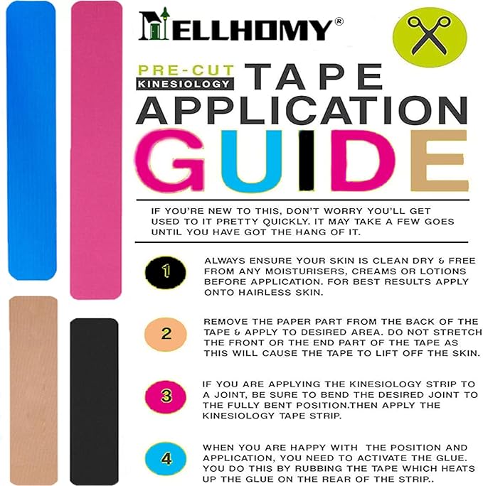 Kinesiology Tape Precut-40 Strips | Elastic Cotton Athletic Tape for Joints Support & Muscle Pain Relief-2inch x 10inch| Hypoallergenic & Waterproof K Tape for Ankle Knees Running Any Activity(Mix-4)