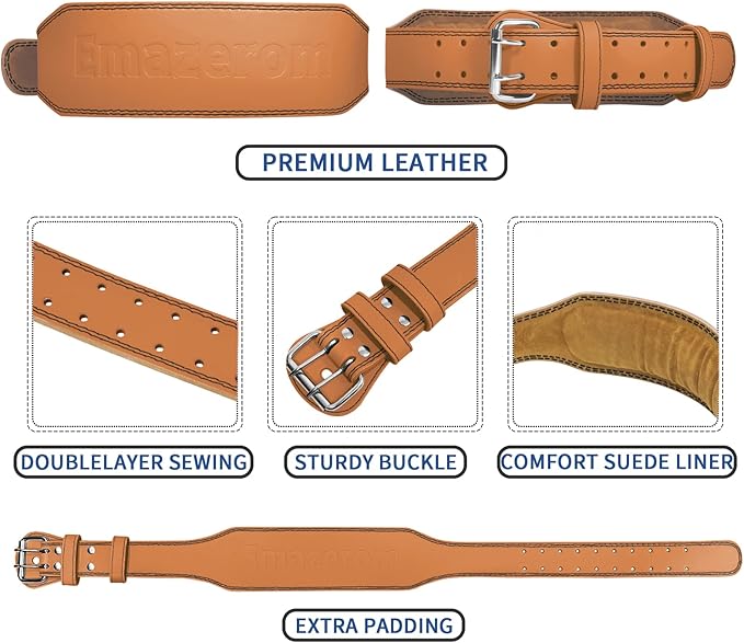 Leather Weight Lifting Belt for Men and Women