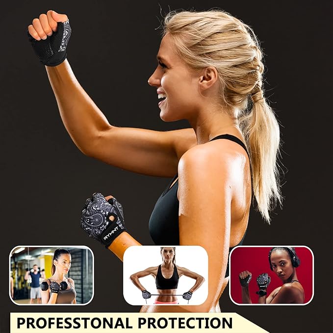 Workout Gloves for Women Men - Weight Lifting Gloves with Full Palm Protection & Extra Grip for Women Gym, Weightlifting, Weight Lift, Rowing, Exercise, Sport, Cycling