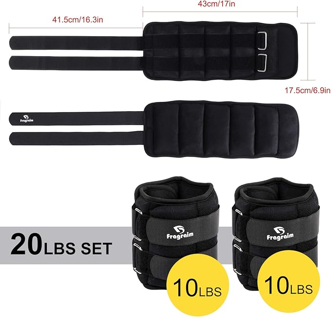 Ankle Weights for Women 1/2/3/4/6/8/10/12/15/20 LBS 1 Pair