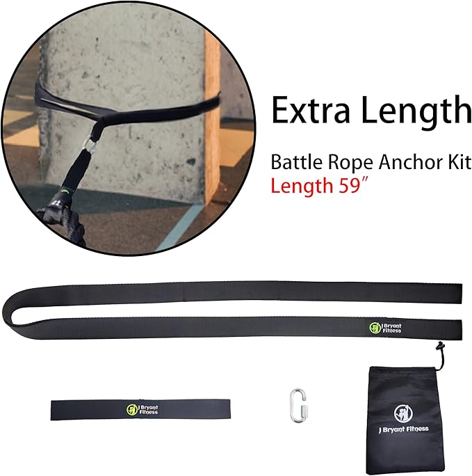 J Bryant Fitness Extra Length Outdoor Battle Rope 19" | 31" | 59" Length