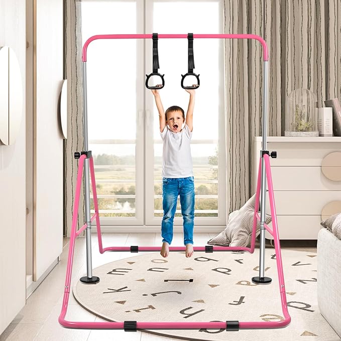 Gymnastics Bar for Home Expandable Adjustable Height Gymnastic