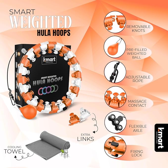 K-MART Smart Hula Ring Hoops 24 Detachable 360 Degree