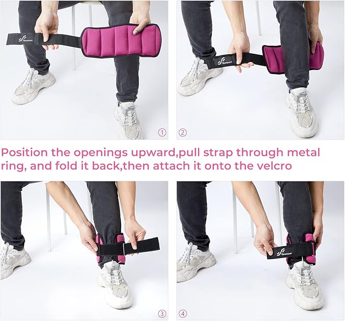 Sportneer Adjustable Ankle Wrist Weights for Men Women Kids 2 lbs 1 Pair 4 lbs