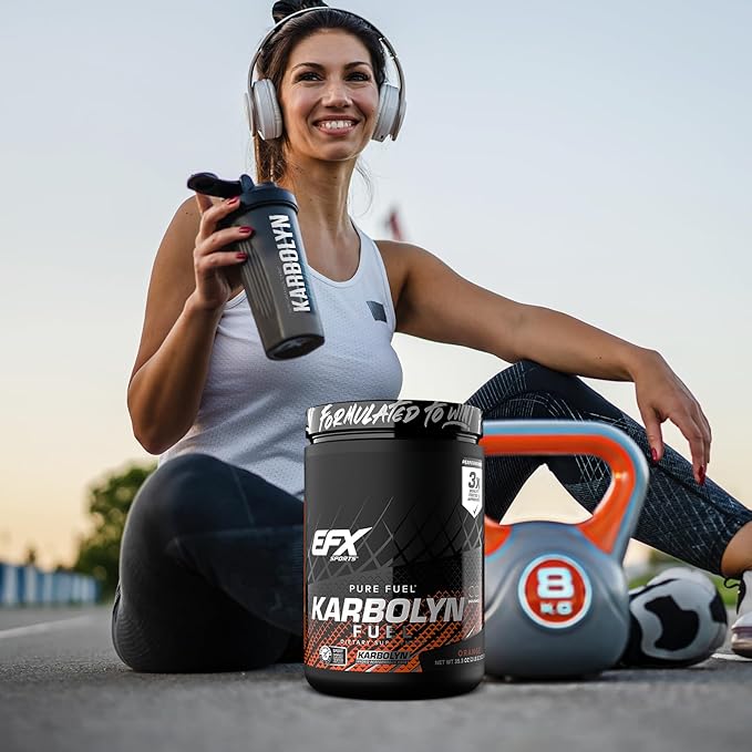 EFX Sports Karbolyn Fuel | Fast-Absorbing Carbohydrate Powder | Carb Load, Sustained Energy, Quick Recovery | Stimulant Free | 18 Servings (Orange)