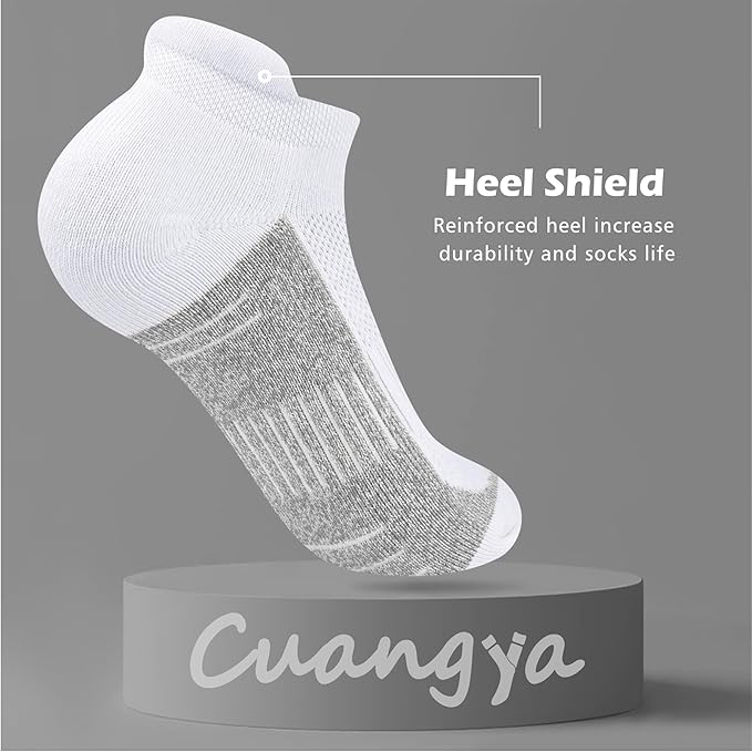 Ankle Socks Women Athletic No Show Socks Running Comfort Cushioned 5-Pairs