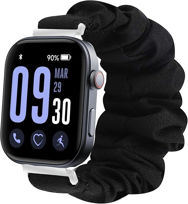 GTX12 Smart Watches Band, Lamshaw 22mm Fabric Elastic Scrunchie Elastic Women Cute Replacement Straps Compatible for Fitpolo GTX12, ENOMIR GTX12, Tensky GTX12, uaue T60, QXQ T60, QCOQ T60 Smart Watches