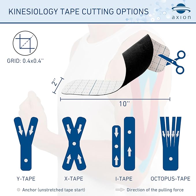 Kinesiology Tapes PRECUT Black Beige | 50 Pre-Cut Sport Tape Strips 10x2 in | Waterproof • Skin-Friendly • Elastic | Kinesiology Tapes Ideal for Sports