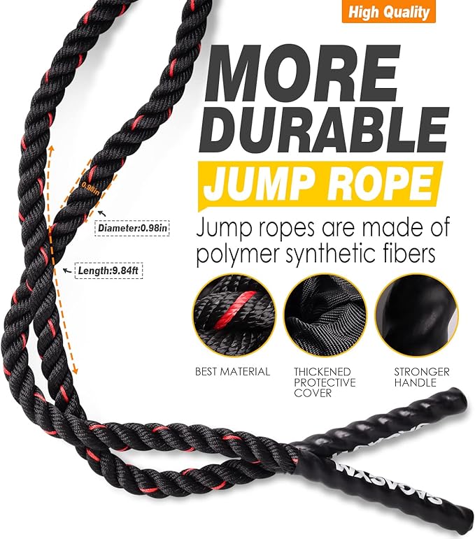 Weighted Jump Rope for Fitness - 9.8ft Heavy 3LB Workout
