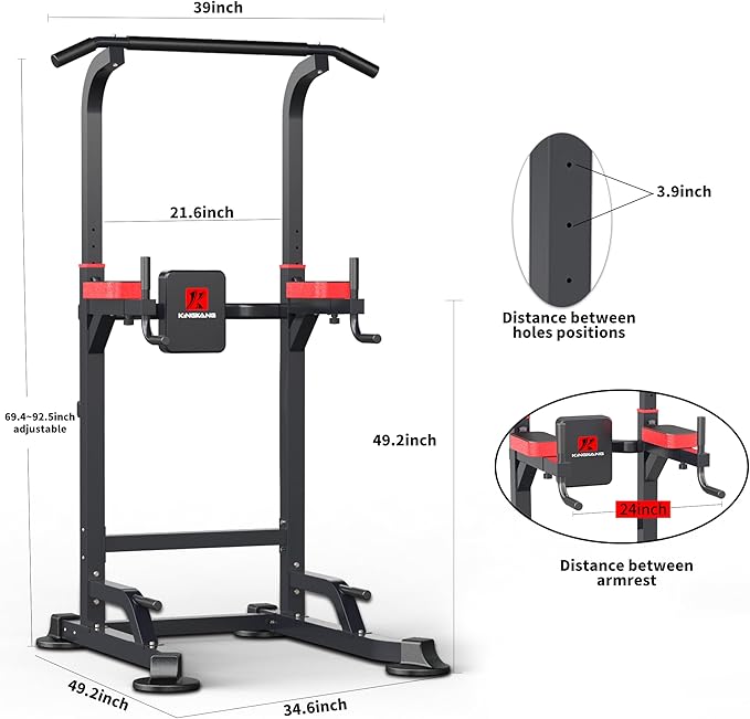 Power Tower Dip Station Workout equipment Pull up 450LBS