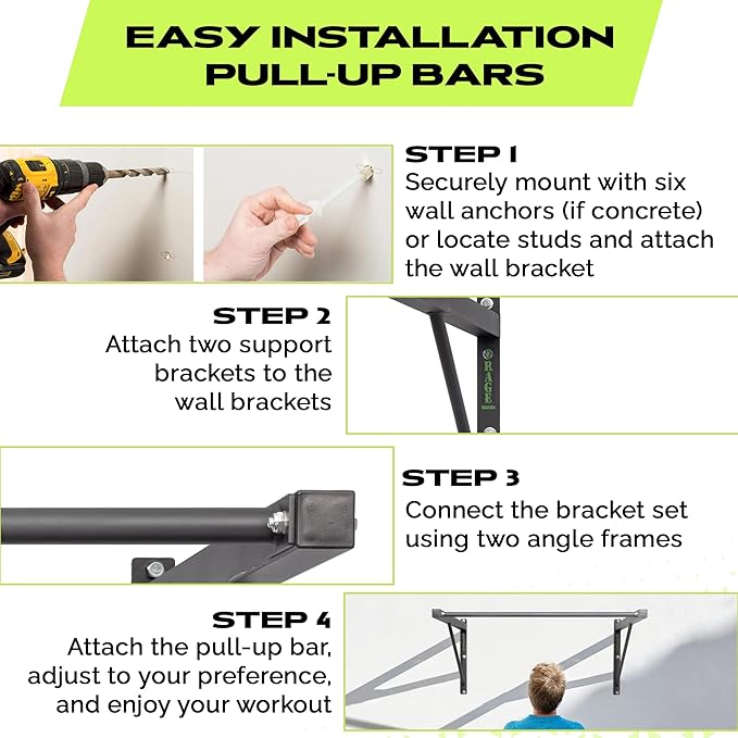 R2 Wall Mounted Pull Up Bar (500 lbs)
