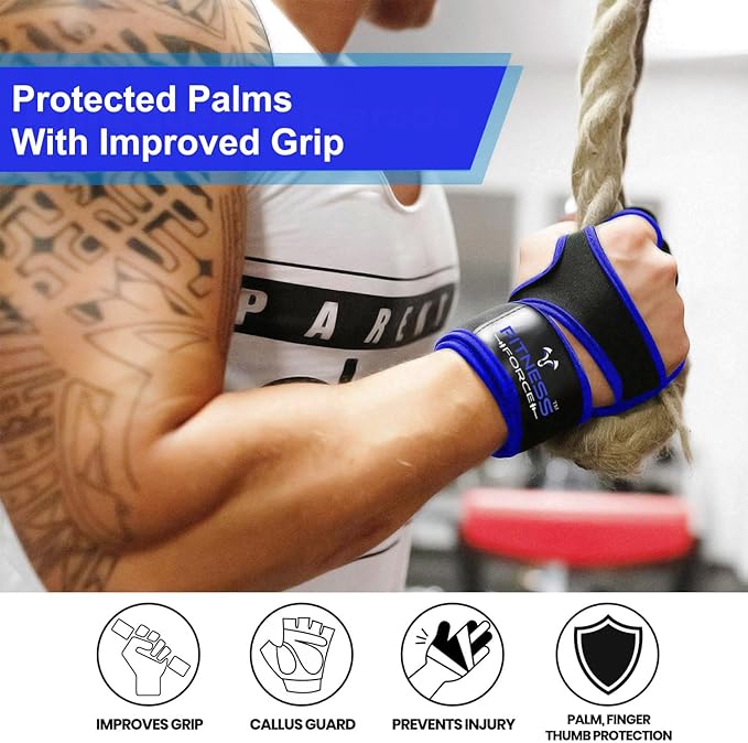 FITNESS FORCE Ventilated Gym Gloves for Men with Built-in Wrist Support for Workouts Weightlifting Gloves Workout Gloves for Women Exercise Fitness Gloves Perfect for Powerlifting, Cross Training