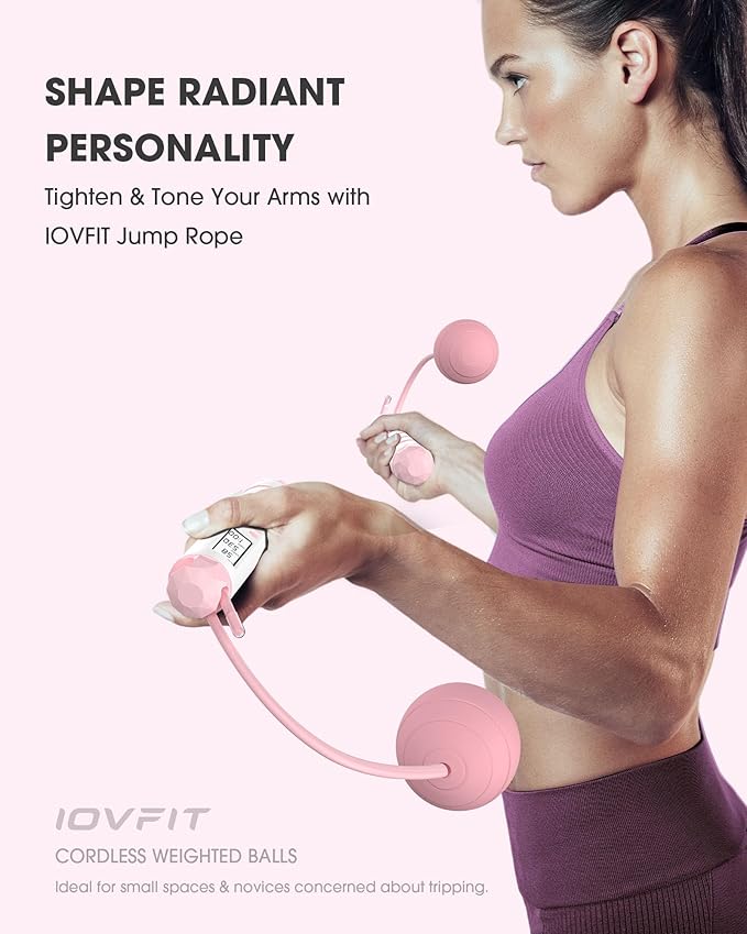 Cordless Weighted Jump Rope with Calorie Counter 9.85ft