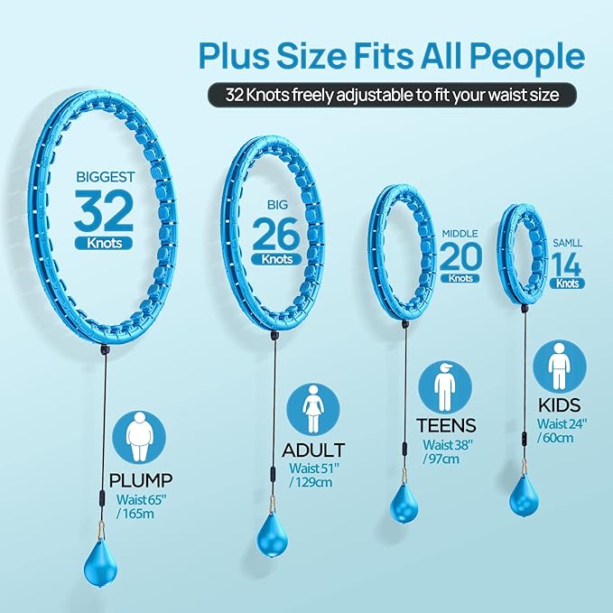 Weighted Exercise Hoop Plus Size 32 Detachable 2 in 1 Abdomen