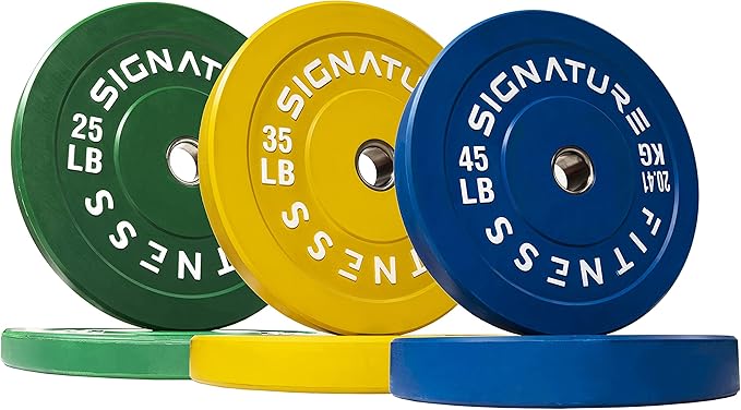 Signature Fitness 2" Olympic Bumper Plate Weight Plates 7FT Olympic