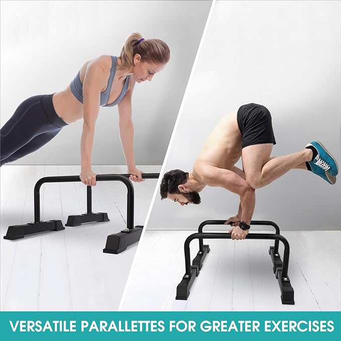 Yes4All Steel/Solid Wood Push Up Stand Parallel Bars