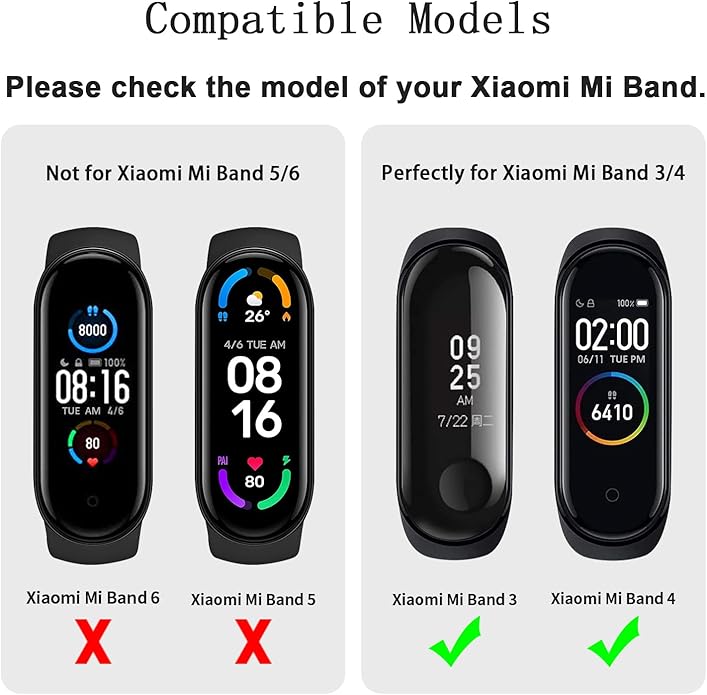 3 Pack Bands for Xiaomi Mi Band 4 & Mi Band 3 Strap, Soft Silicone Replacement Sport Bands Bracelet Strap for Xiaomi Mi Band 4 & 3 Fitness Tracker