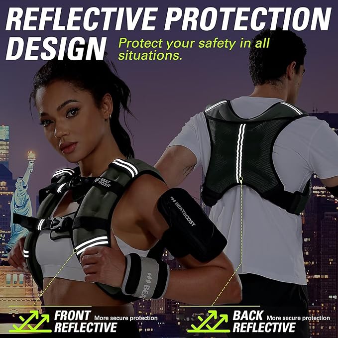 Weighted Vest for Women Men BeatBoost 5 10 15 20 25 30 lb Weight Vest with Ironsand for Walking Strength Training Running Workout